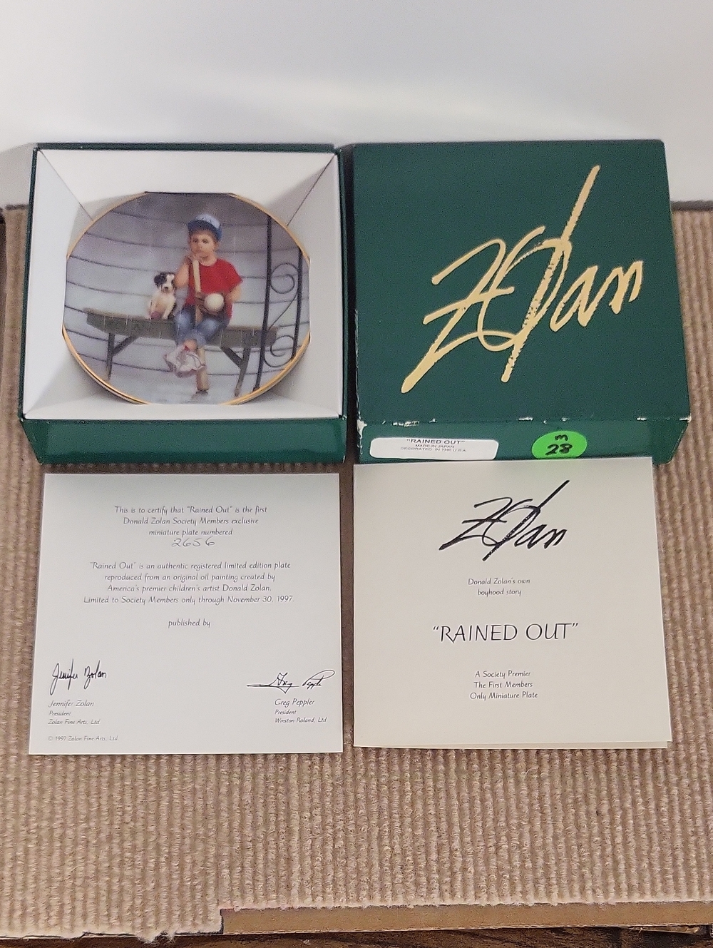 Donald Zolan "RAINED OUT "  Collector Plate
